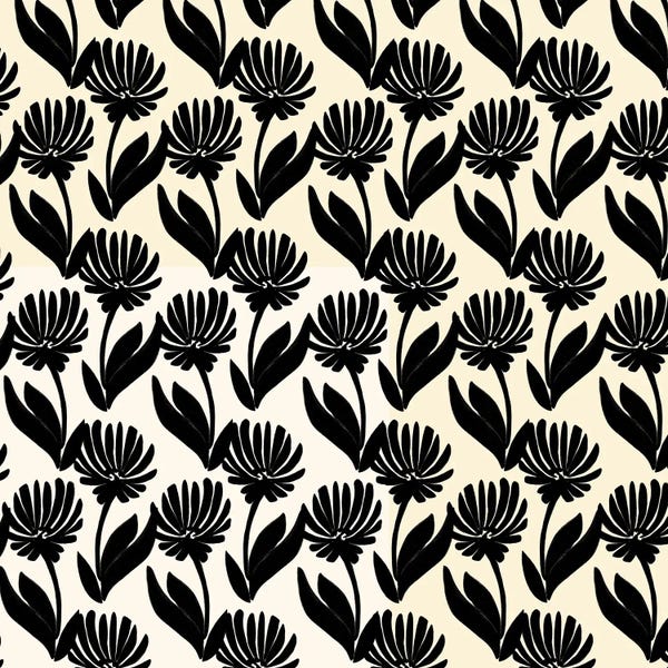 Black & White Patterns: Black Botanical Silhouette by Modern Tropical