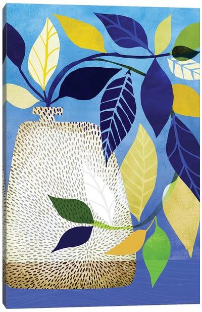 Ivy And Blue Sky I Canvas Art Print - Blue Tropics
