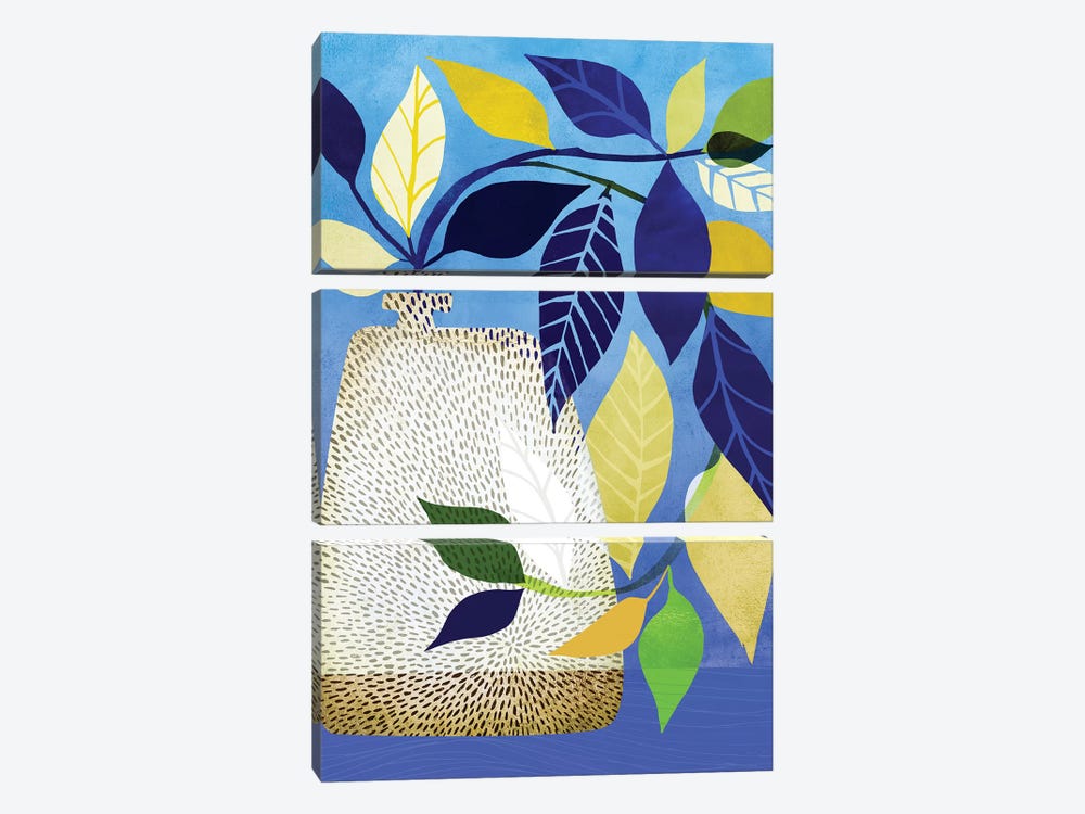 Ivy And Blue Sky I by Modern Tropical 3-piece Canvas Print
