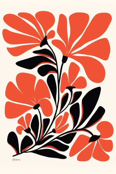 Modern Tropical: Red Poppies by Modern Tropical