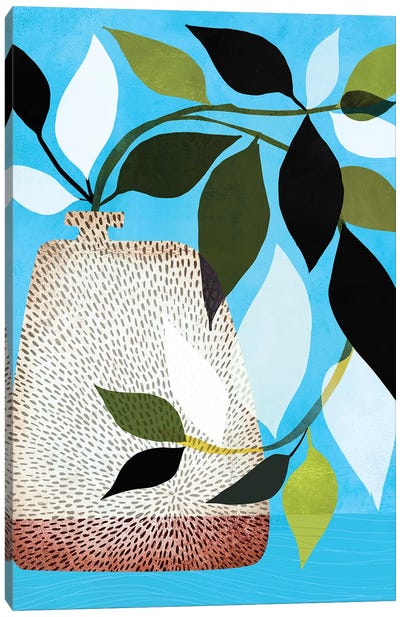 Ivy And Blue Sky II Canvas Art Print - Modern Tropical
