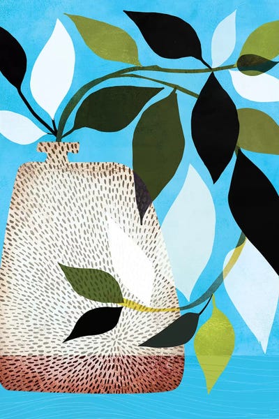 Pottery Still Life: Ivy And Blue Sky II by Modern Tropical