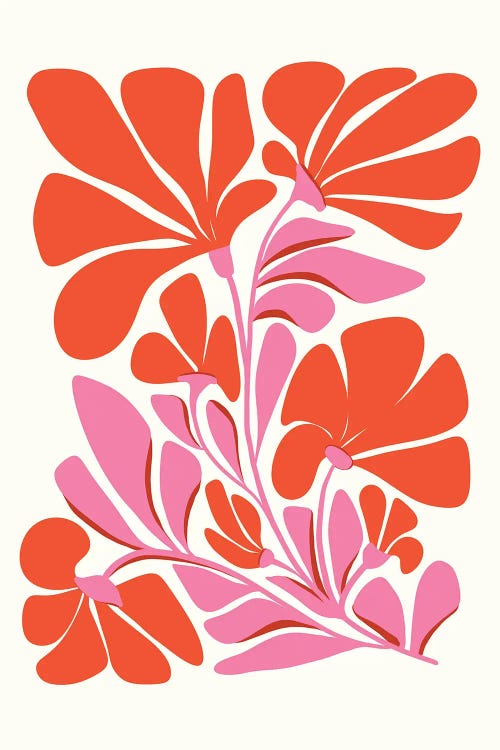 Red Blooms by Modern Tropical wall art