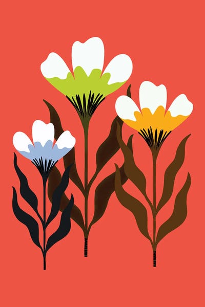 Black & Dark Art - Canvas Prints: Modern Floral Bouquet by Modern Tropical
