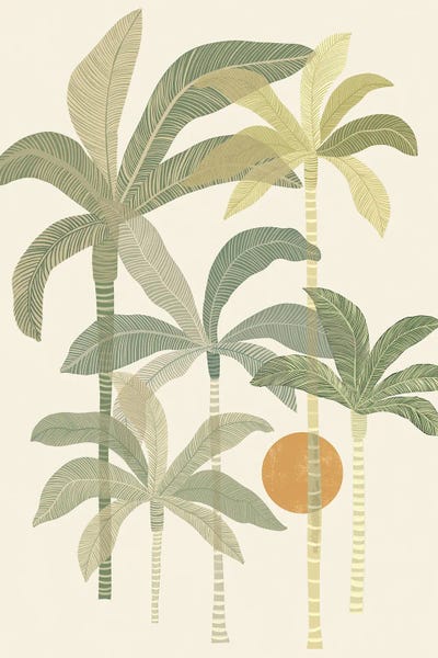 Modern Tropical - Framed Fine Art Prints: Palm Trees And Sunset by Modern Tropical