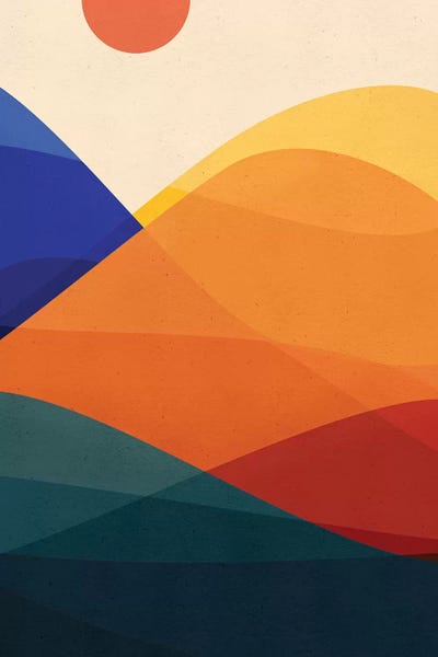 Large Modern Art - Canvas Prints: Meditative Mountains by Modern Tropical