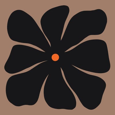 Black & Dark Art - Canvas Prints: Minimalist Black Flower by Modern Tropical