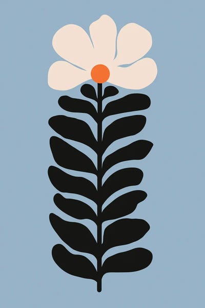 Violet - Canvas Prints: Minimal Flower by Modern Tropical