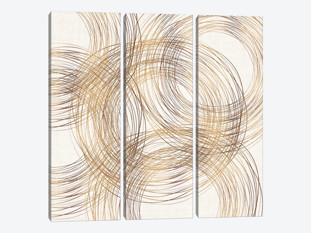 Metallic Copper Rings by Modern Tropical 3-piece Canvas Art Print