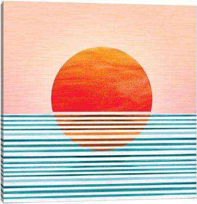 Minimalist Sunset Canvas Art Print - Minimalist Rooms