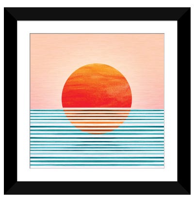 Minimalist Sunset Paper Art Print - Modern Tropical