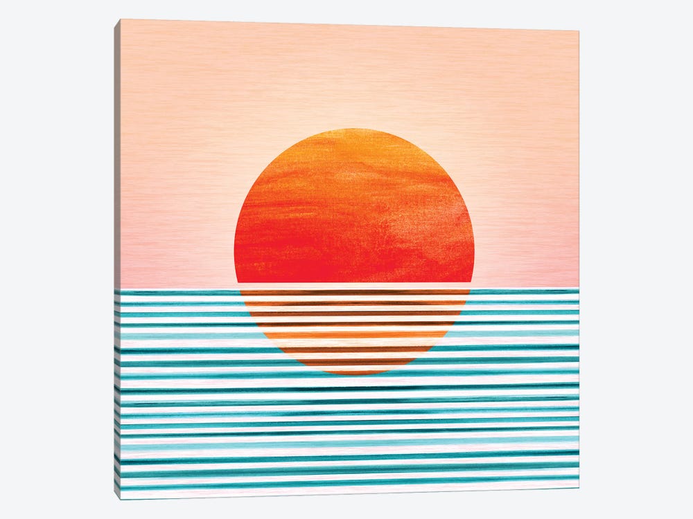 Minimalist Sunset by Modern Tropical 1-piece Canvas Artwork