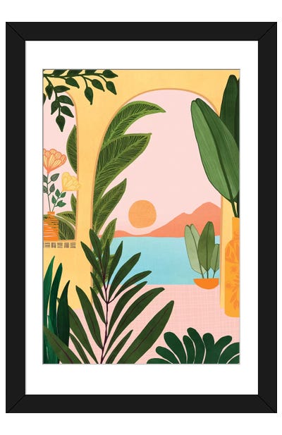 Moroccan Coast Paper Art Print - Modern Tropical