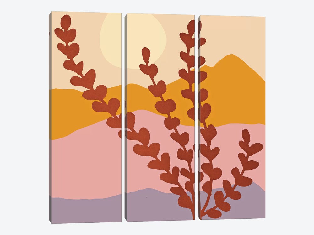 Mountain View by Modern Tropical 3-piece Canvas Wall Art