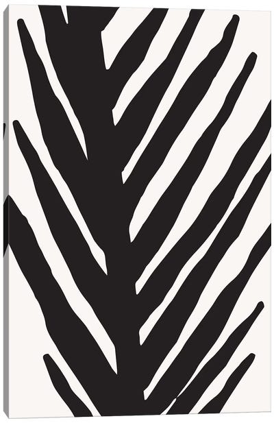 Abstract Minimal Palm Canvas Art Print - Black & White Graphics & Illustrations