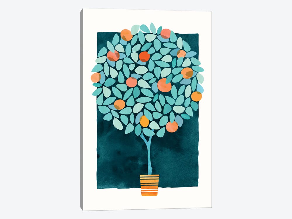 Orange Tree At Midnight by Modern Tropical 1-piece Canvas Art Print