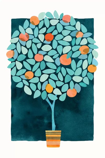 Minimalist Bohemian Decor: Orange Tree At Midnight by Modern Tropical