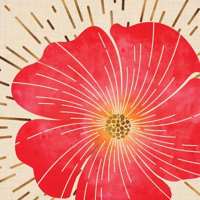 Red Hibiscus by Modern Tropical canvas print