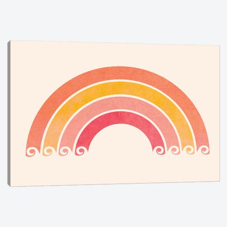 Retro Rainbow Waves Canvas Print #MTP57} by Modern Tropical Canvas Artwork