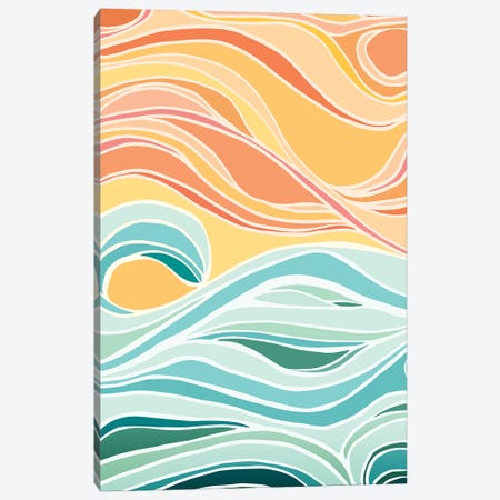 Sky And Sea Abstract Canvas Print #MTP61} by Modern Tropical Canvas Art