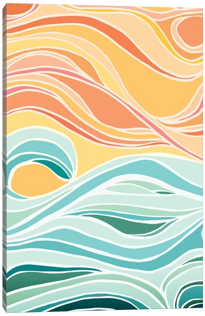 Sky And Sea Abstract Canvas Art Print - Modern Tropical