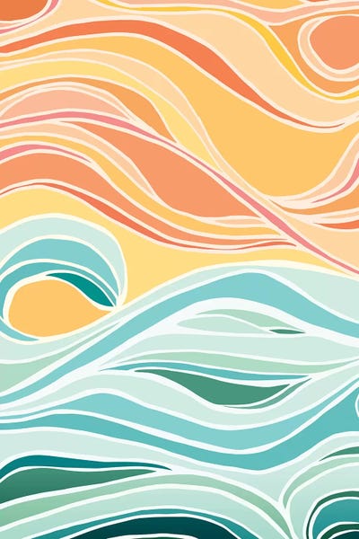 Minimalist Bohemian Decor: Sky And Sea Abstract by Modern Tropical