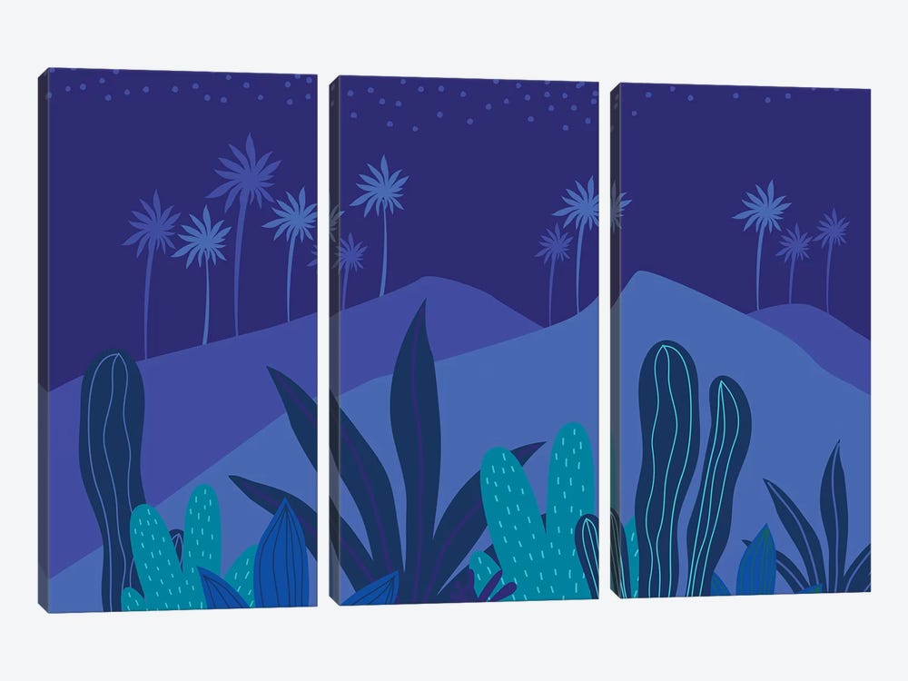 Starry Night by Modern Tropical 3-piece Canvas Wall Art