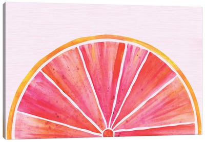 Sunny Grapefruit Canvas Art Print - Minimalist Kitchen Art