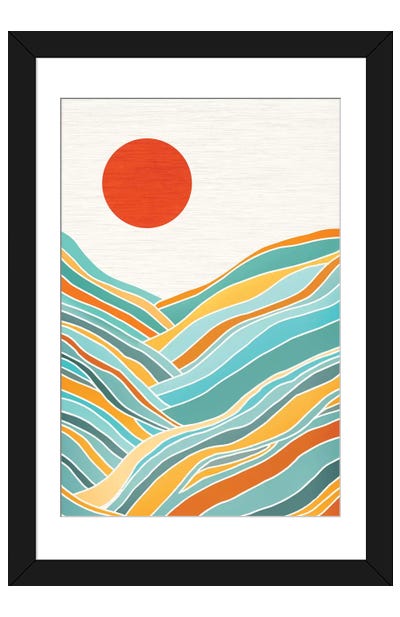 Sunset Landscape Paper Art Print - Modern Tropical
