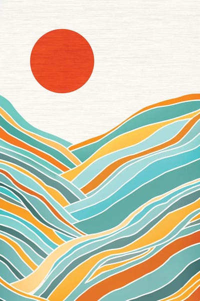 Minimalist Bohemian Decor: Sunset Landscape by Modern Tropical