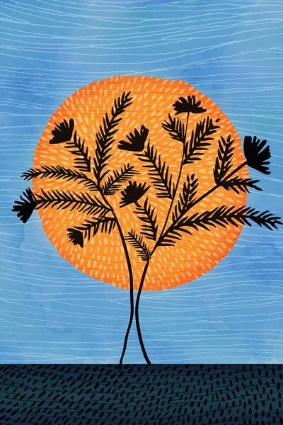 Sunset Silhouette by Modern Tropical framed wall art