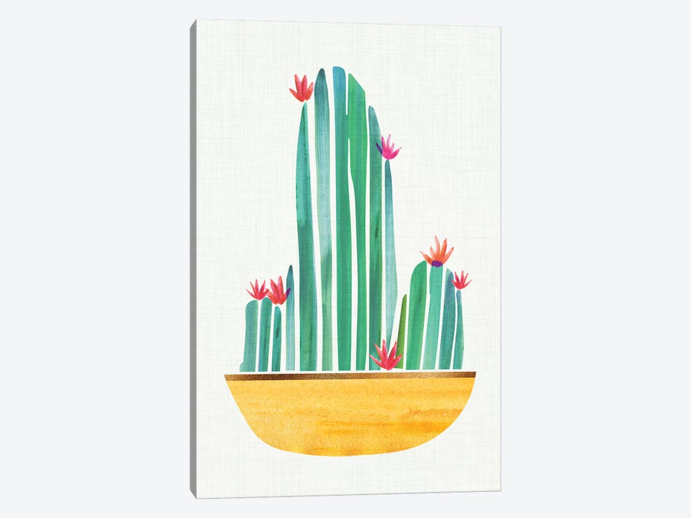 Tiny Cactus Blossoms II by Modern Tropical 1-piece Canvas Art Print