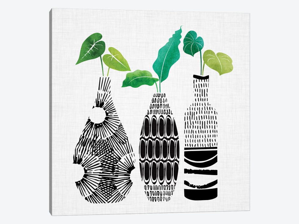 Tribal Vases Trio by Modern Tropical 1-piece Canvas Wall Art