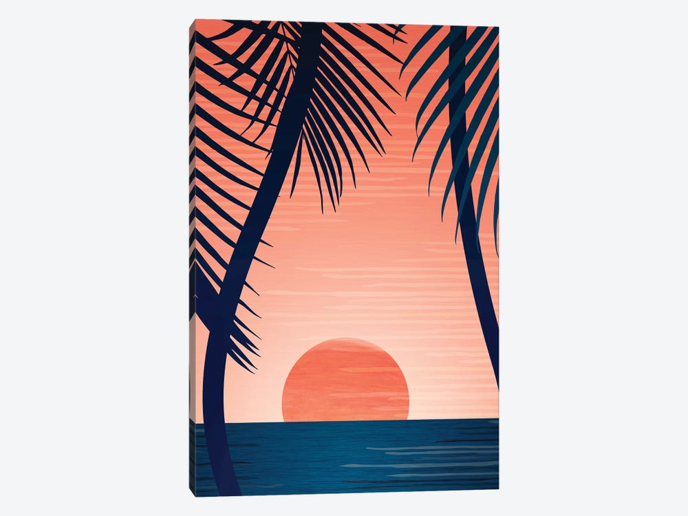 Tropical Beach Sunset by Modern Tropical 1-piece Art Print