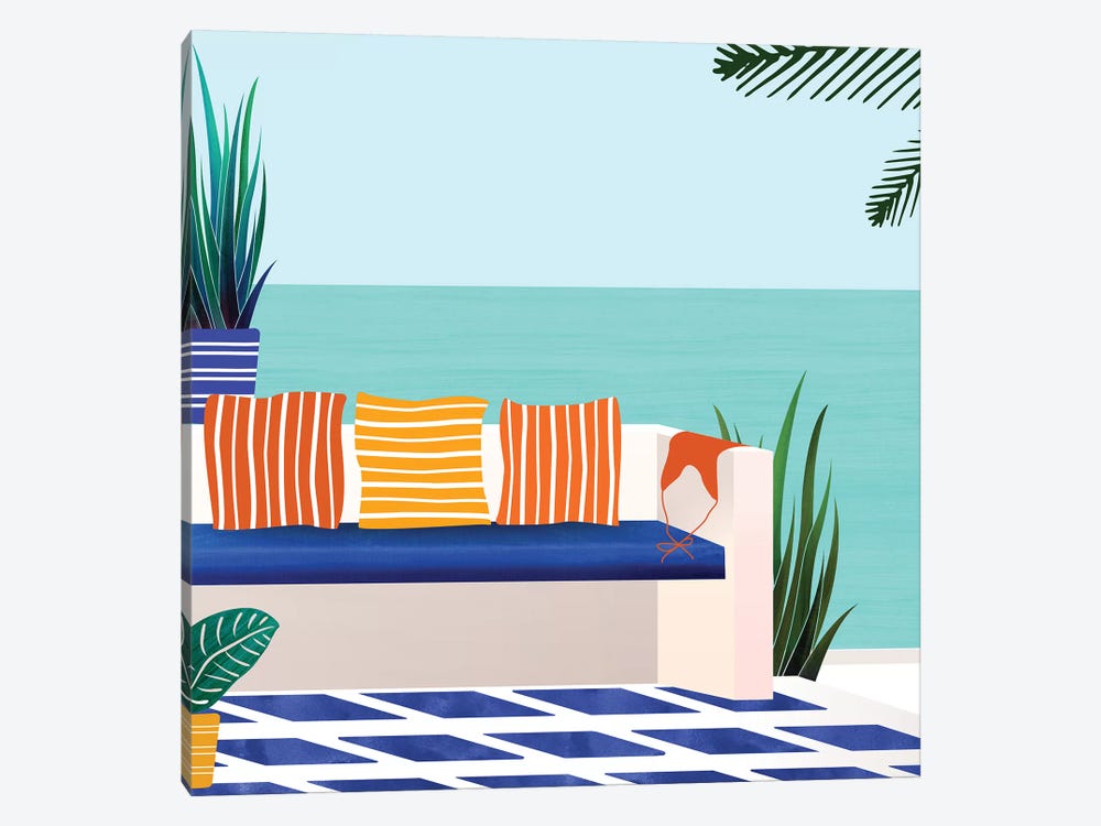 Tropical Villa On The Sea by Modern Tropical 1-piece Canvas Art