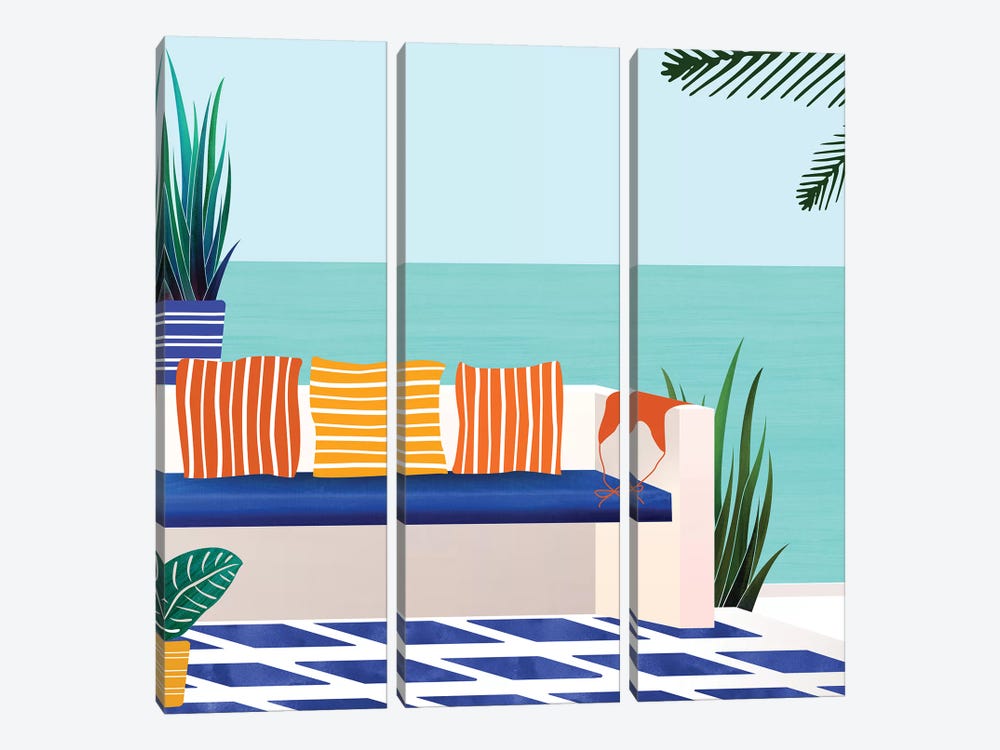 Tropical Villa On The Sea 3-piece Canvas Art