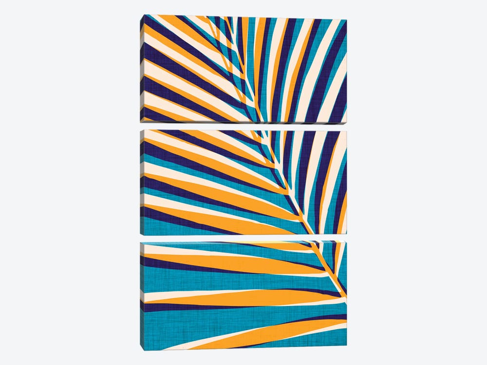 Abstract Palm Leaf by Modern Tropical 3-piece Canvas Print