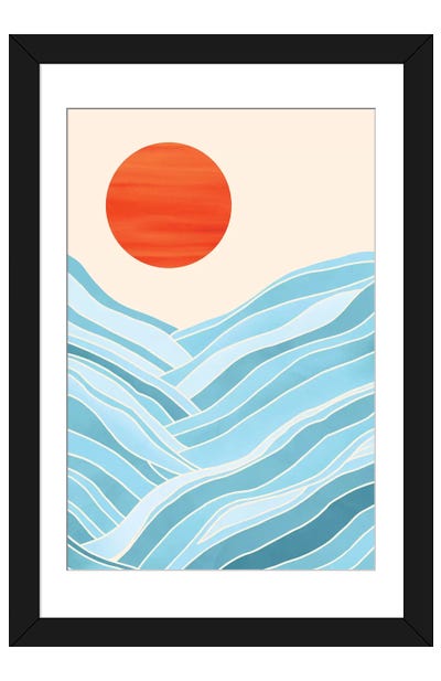 Water Like Mountains Paper Art Print - Modern Tropical