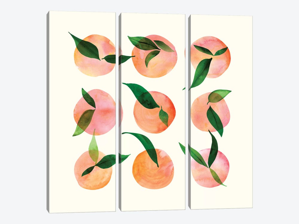 Watercolor Fruit by Modern Tropical 3-piece Canvas Art Print