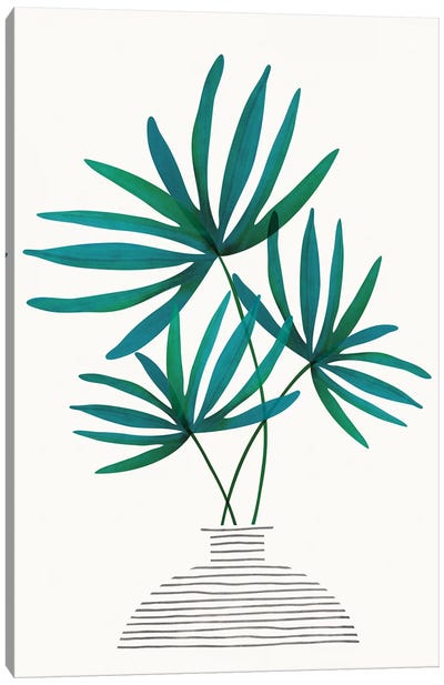 Fan Palm Fronds Canvas Art Print - Modern Tropical