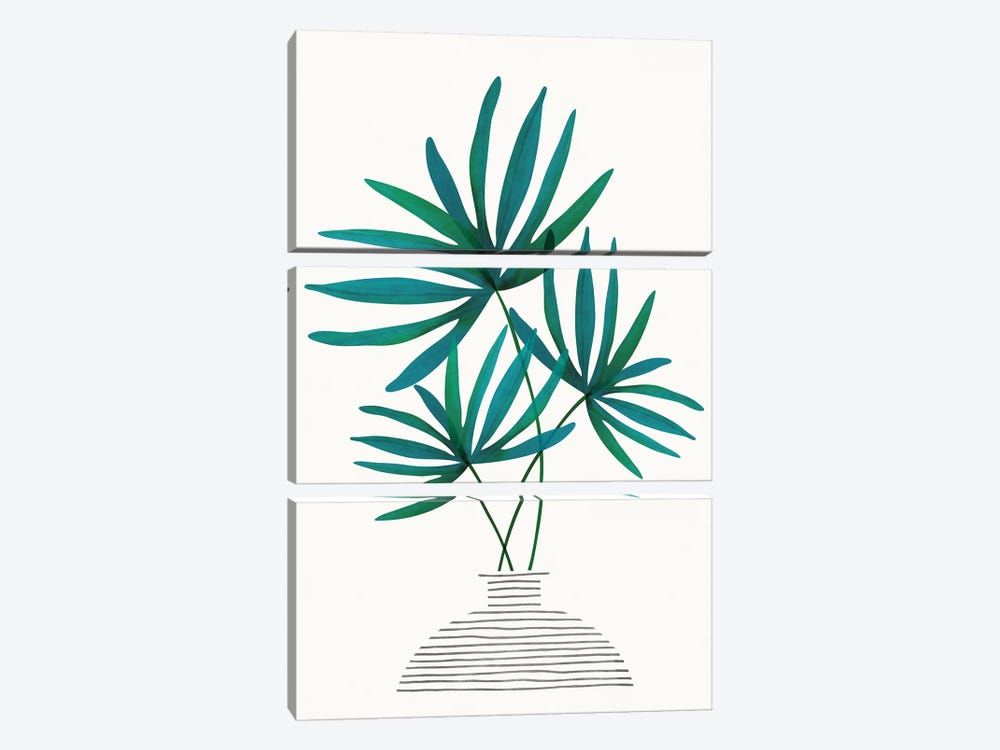 Fan Palm Fronds by Modern Tropical 3-piece Canvas Print