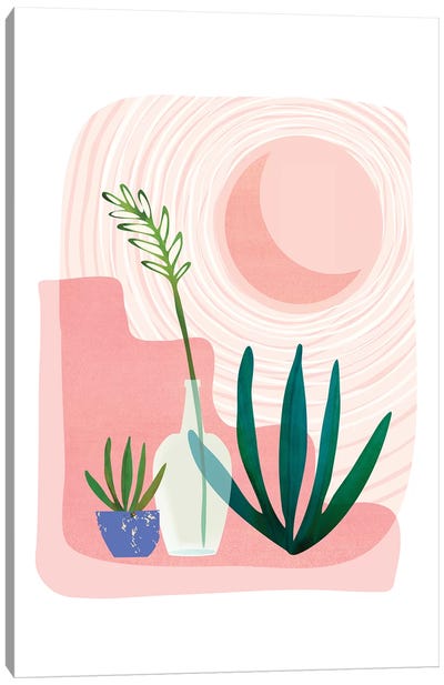 Pink Desert Canvas Art Print - Modern Tropical