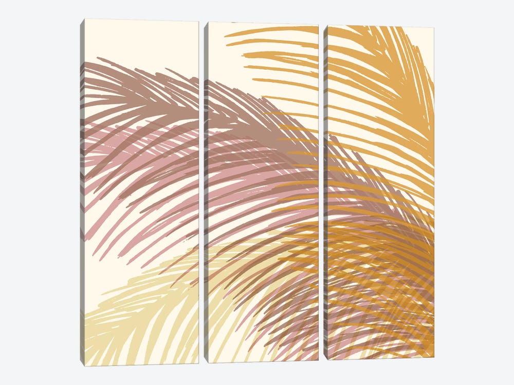Autumn Palms by Modern Tropical 3-piece Canvas Art