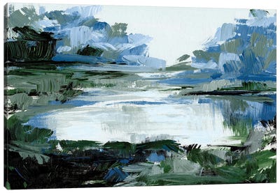 Cold Morning Marsh Canvas Art Print - April Moffatt