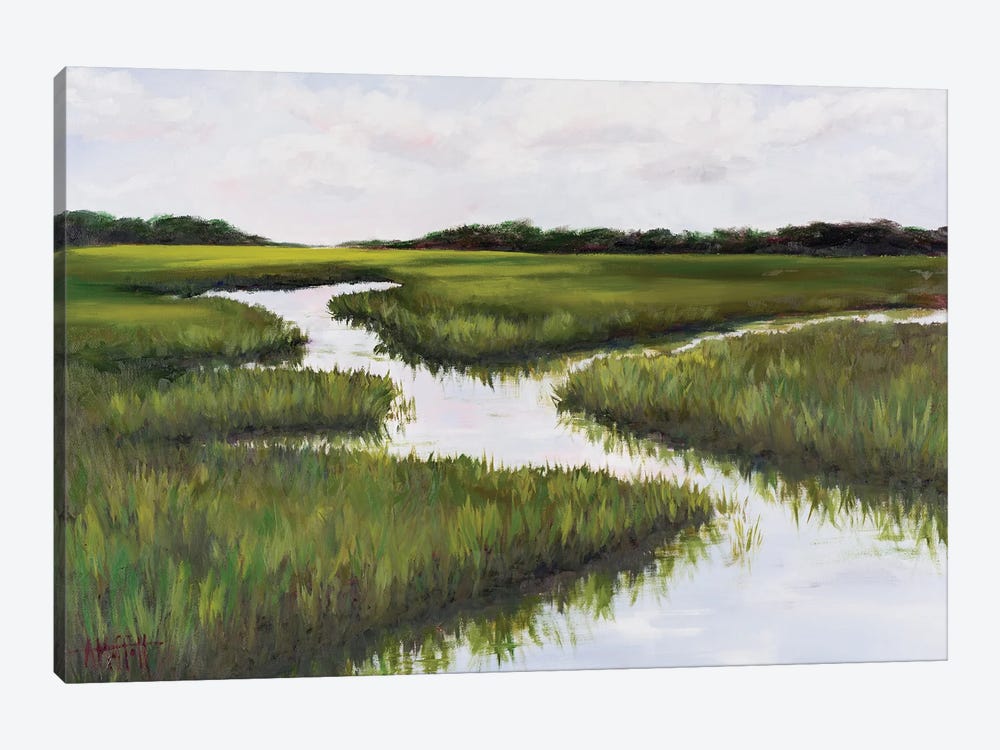Green Summer Marsh by April Moffatt 1-piece Canvas Art