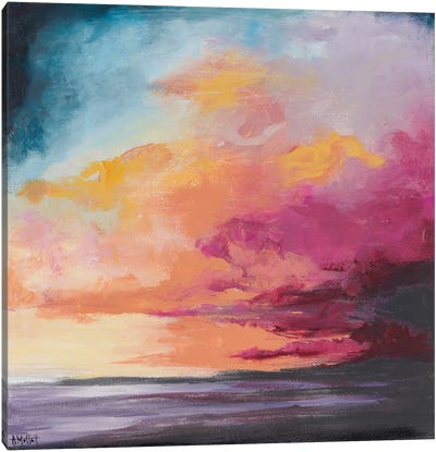 Hot Pink Storm Over Sullivan's Island Canvas Art Print - Colorful Abstracts