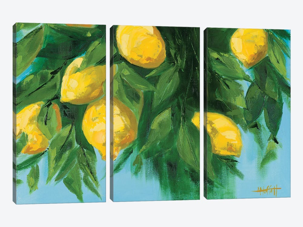 Italian Lemons In The Sun by April Moffatt 3-piece Canvas Print