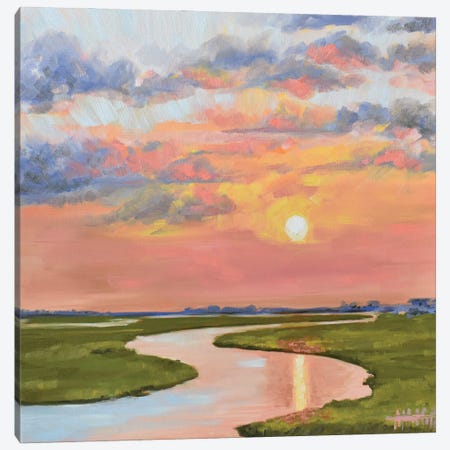 Glassy Waters On The Marsh Canvas Print #MTT1} by April Moffatt Canvas Print