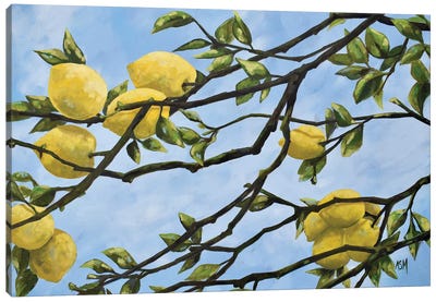 Italian Lemon Branches Canvas Art Print - Jordy Blue