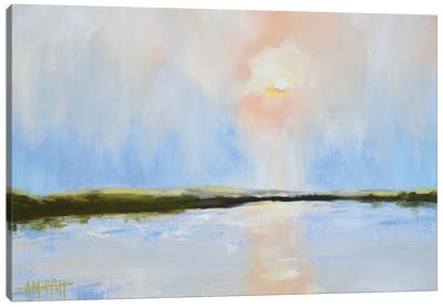 Misty Marsh Canvas Art Print - Pastel Impressionism